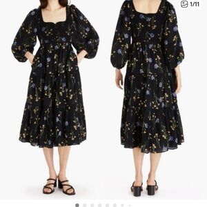 Madewell black floral dress
